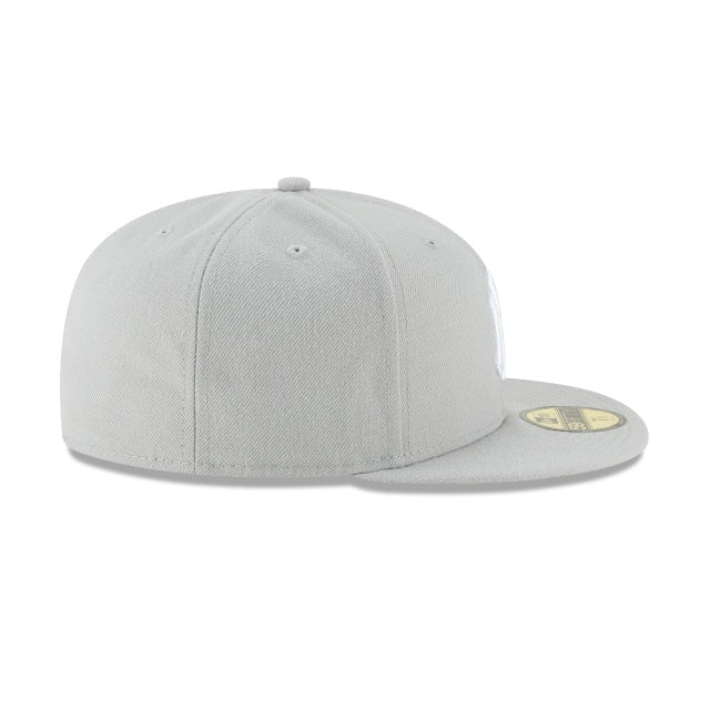 New York Yankees MLB Basic 59Fifty Fitted New Era Grey White Official Team Hat Sports Fan Cap Official NFL Team Hat Football Fan Cap