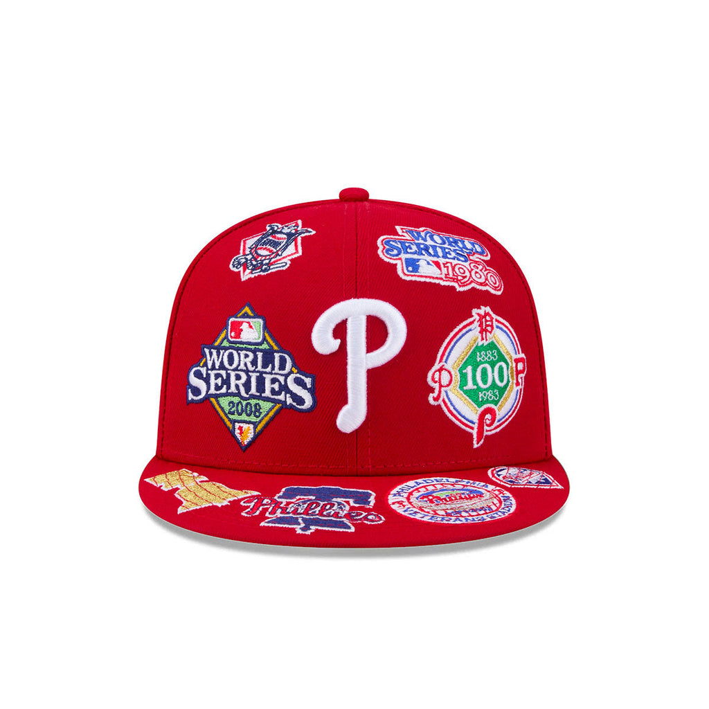 Philadelphia Phillies MLB All Over Patch 59FIFTY Fitted New Era Official Team Hat Sports Fan Cap Official NFL Team Hat Football Fan Cap