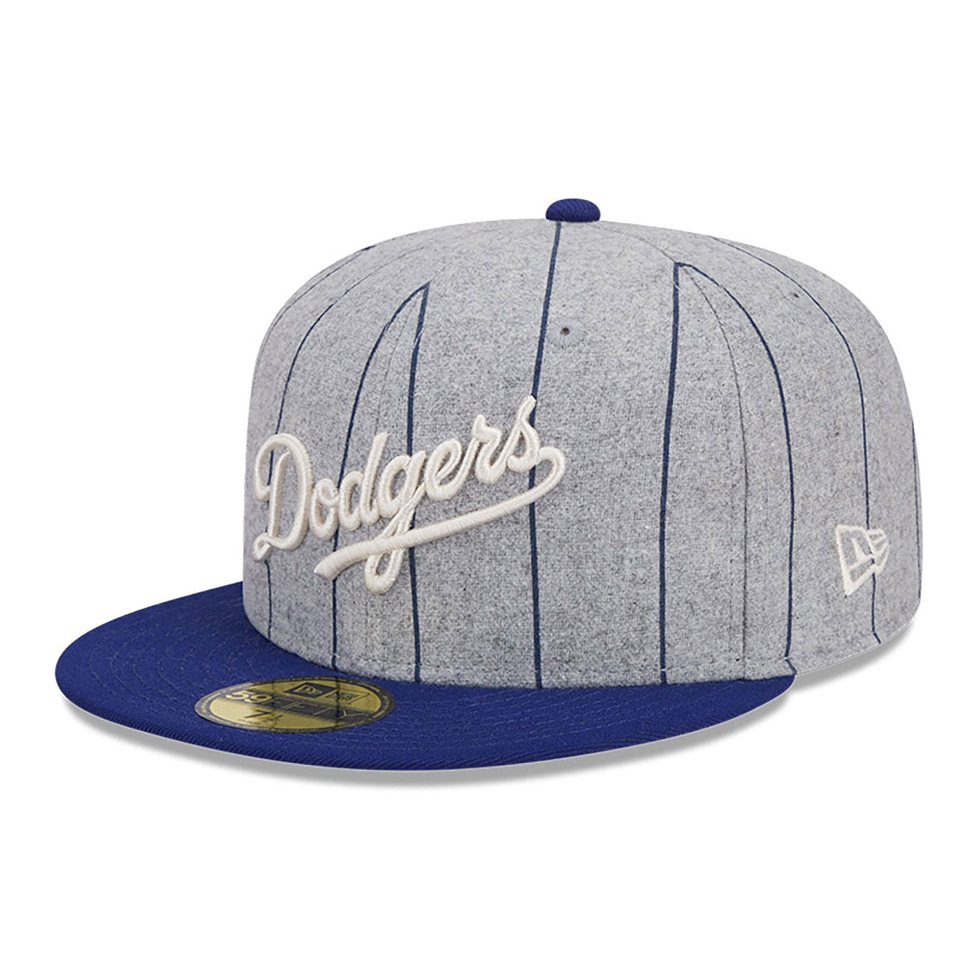 Los Angeles Dodgers Heather Pinstripe MLB 59FIFTY Fitted New Era Official Team Hat Sports Fan Cap Official NFL Team Hat Football Fan Cap