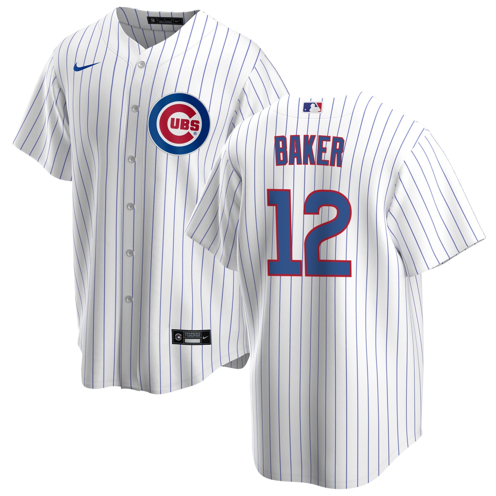 NIKE Men s Dusty Baker Chicago Cubs White Home Premium Stitch Replica Jersey Official Team Jersey Sports Fan Apparel Official NFL Team Jersey
