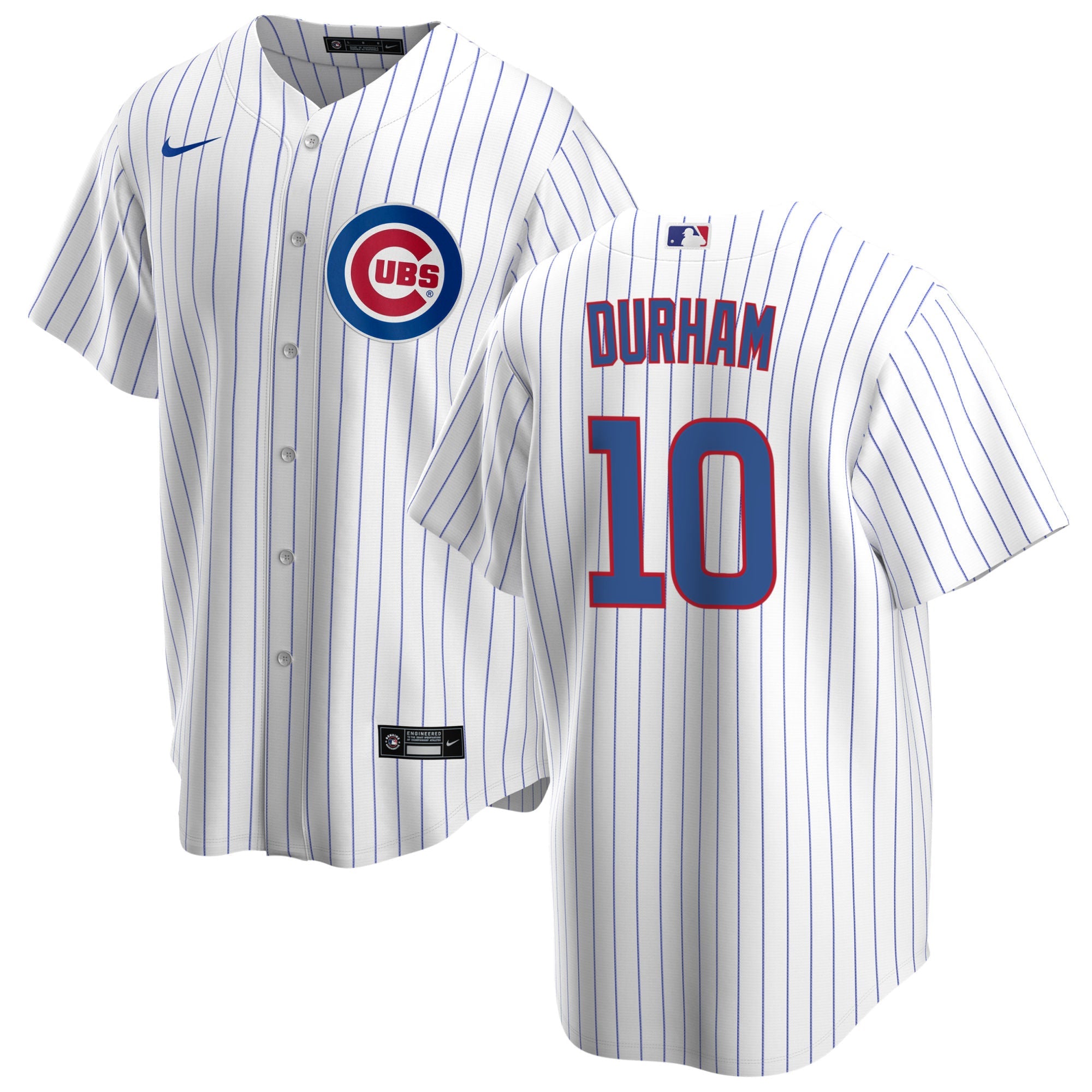 NIKE Men s Leon Durham Chicago Cubs Premium Twill White Home Replica Jersey Official Team Jersey Sports Fan Apparel Official NFL Team Jersey Football