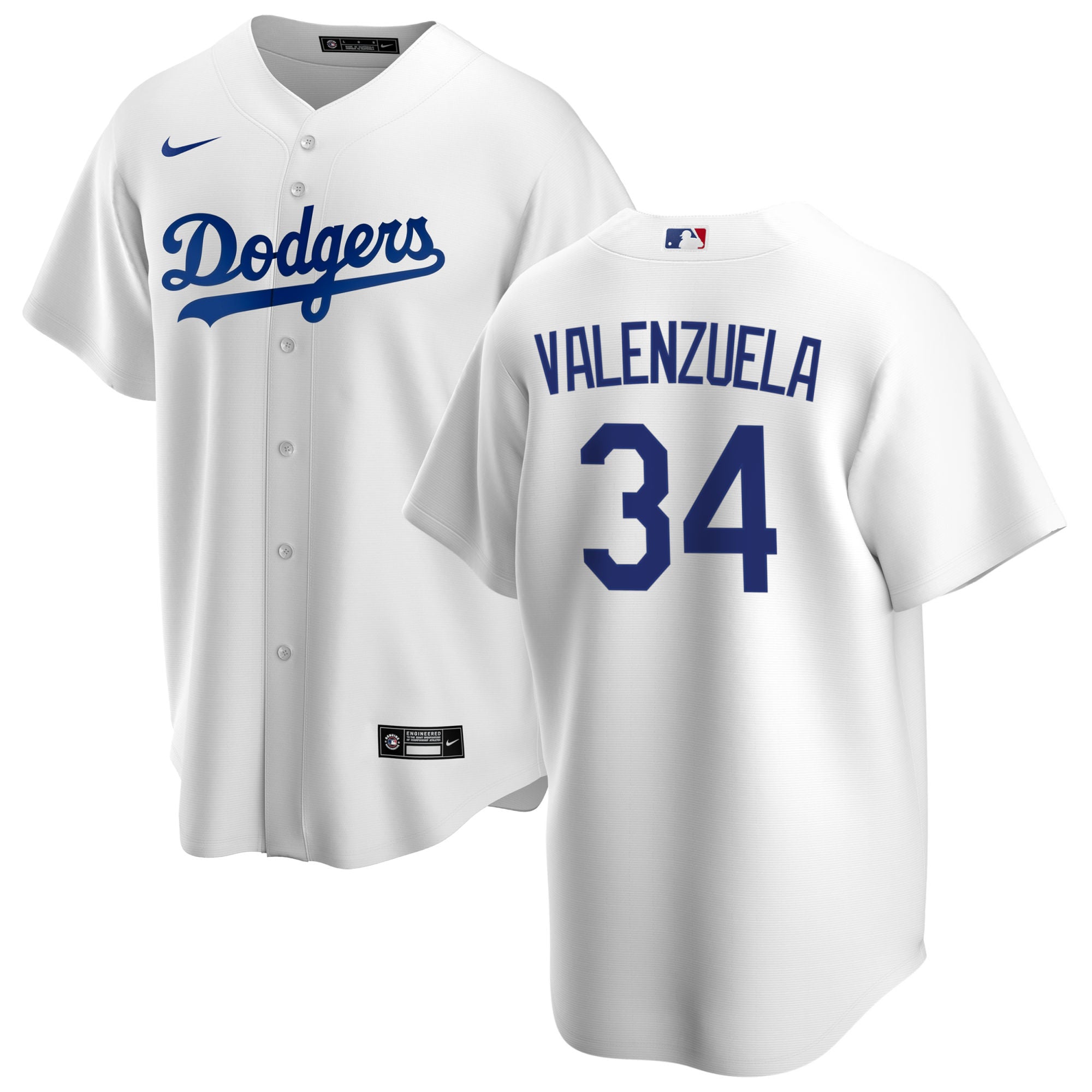 Men s Fernando Valenzuela Los Angeles Dodgers Nike White Home Replica Team Jersey Official Team Jersey Sports Fan Apparel Official NFL Team Jersey