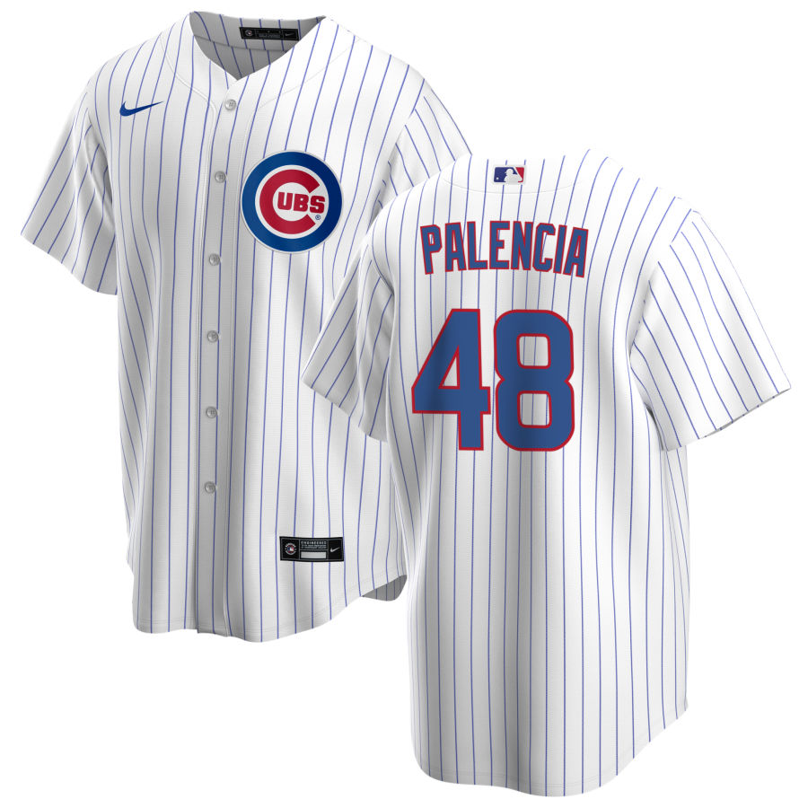 NIKE Men s Daniel Palencia Chicago Cubs Premium Twill White Home Replica Jersey Official Team Jersey Sports Fan Apparel Official NFL Team Jersey