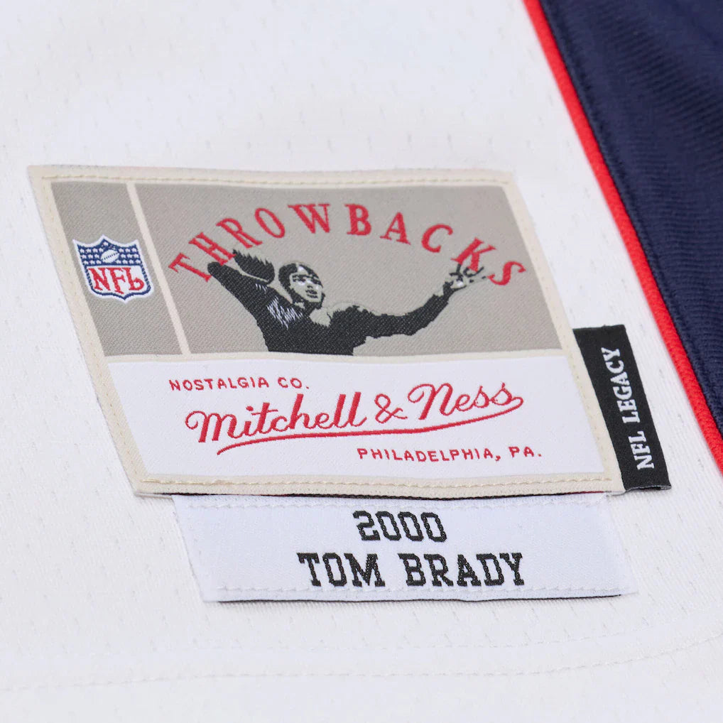 Men's Mitchell & Ness Tom Brady White New England Patriots 2000 Legacy Replica Jersey