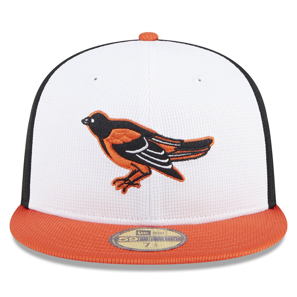 Baltimore Orioles New Era White 2025 Batting Practice 59FIFTY Fitted Hat Official Team Hat Sports Fan Cap Official NFL Team Hat Football Fan Cap