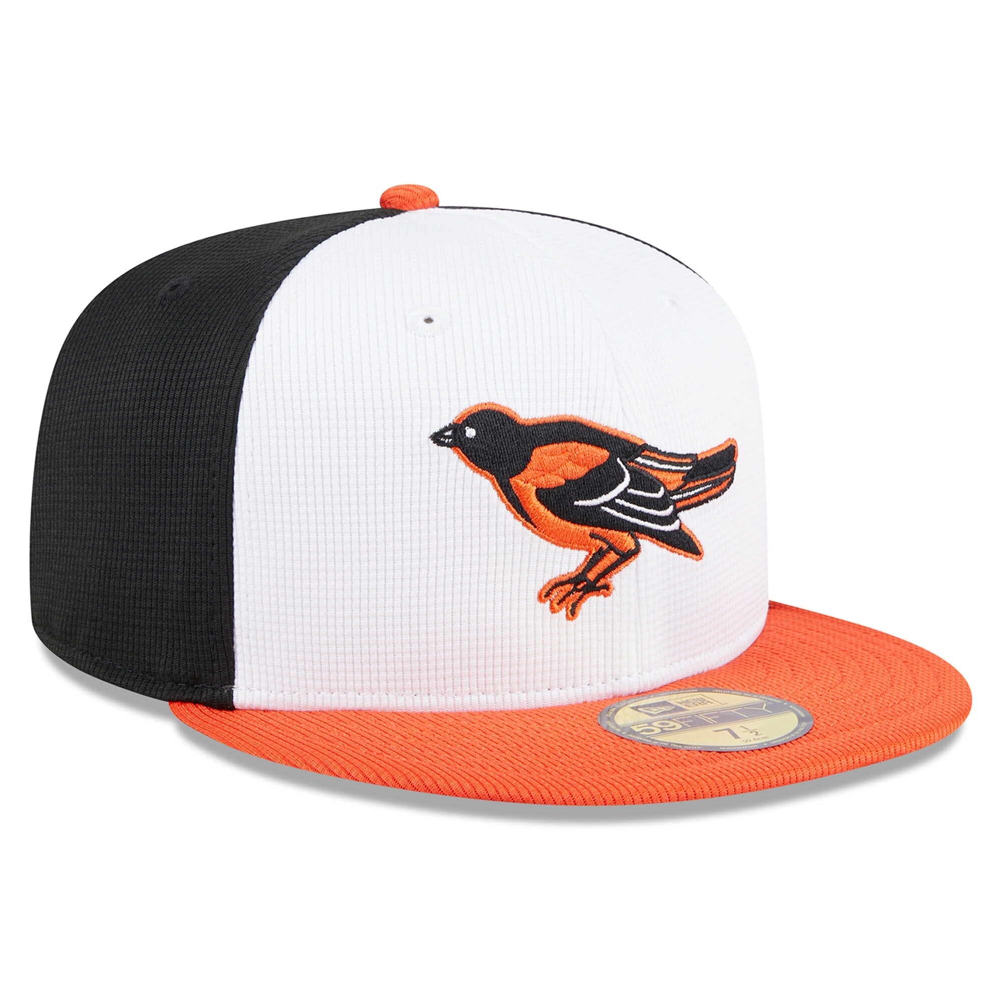 Baltimore Orioles New Era White 2025 Batting Practice 59FIFTY Fitted Hat Official Team Hat Sports Fan Cap Official NFL Team Hat Football Fan Cap