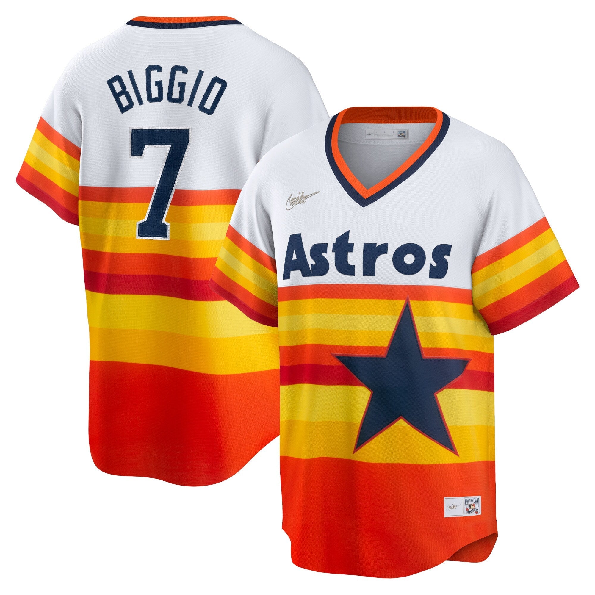 Men s Houston Astros Craig Biggio Nike White Home Cooperstown Collection Player Jersey Official Team Jersey Sports Fan Apparel Official NFL Team
