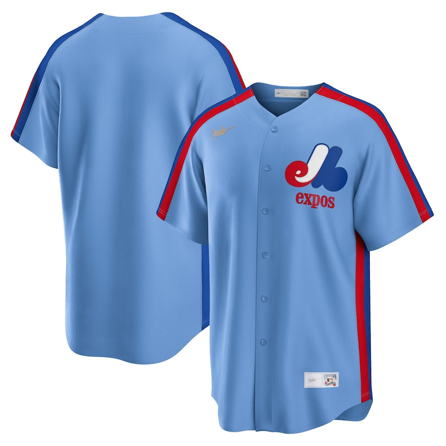 Men s Montreal Expos Nike Light Blue Road Cooperstown Collection Team Jersey Official Team Jersey Sports Fan Apparel Official NFL Team Jersey