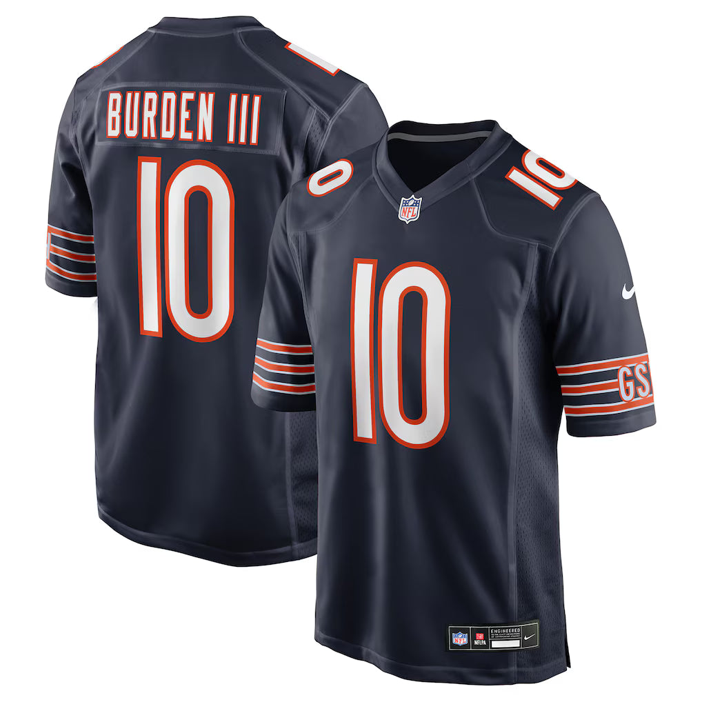 Men's Chicago Bears Luther Burden III Nike Navy Team Color Game Jersey