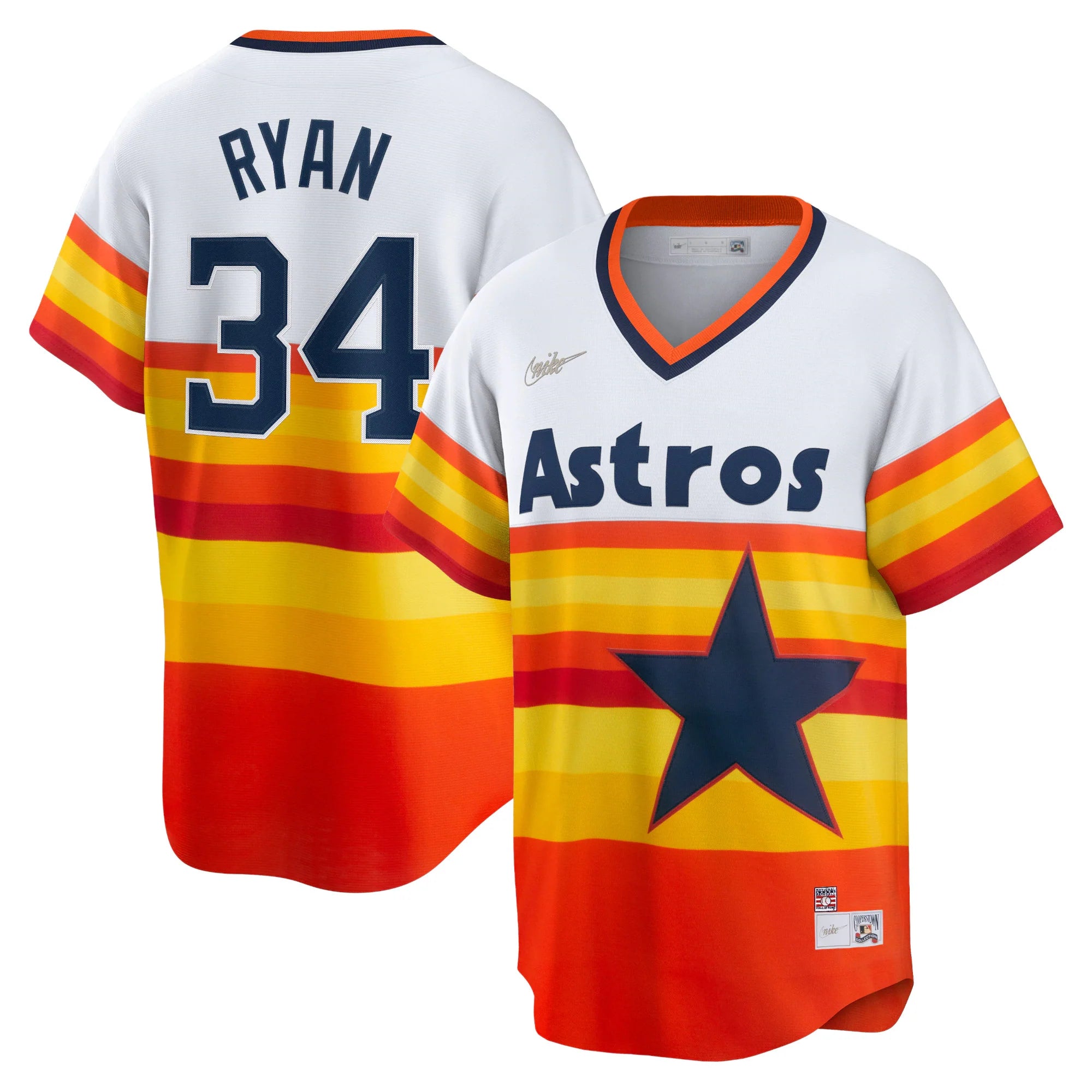 Men s Houston Astros Nolan Ryan Nike White Home Cooperstown Collection Player Jersey Official Team Jersey Sports Fan Apparel Official NFL Team Jersey