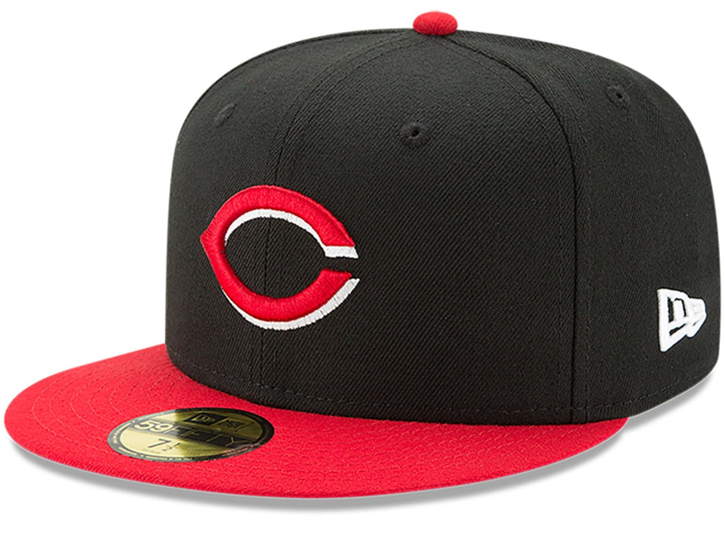 Men s Cincinnati Reds New Era Black Red Alternate Authentic Collection On-Field 59FIFTY Fitted Hat Official Team Hat Sports Fan Cap Official NFL Team