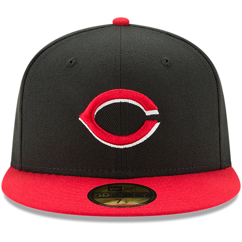 Men s Cincinnati Reds New Era Black Red Alternate Authentic Collection On-Field 59FIFTY Fitted Hat Official Team Hat Sports Fan Cap Official NFL Team