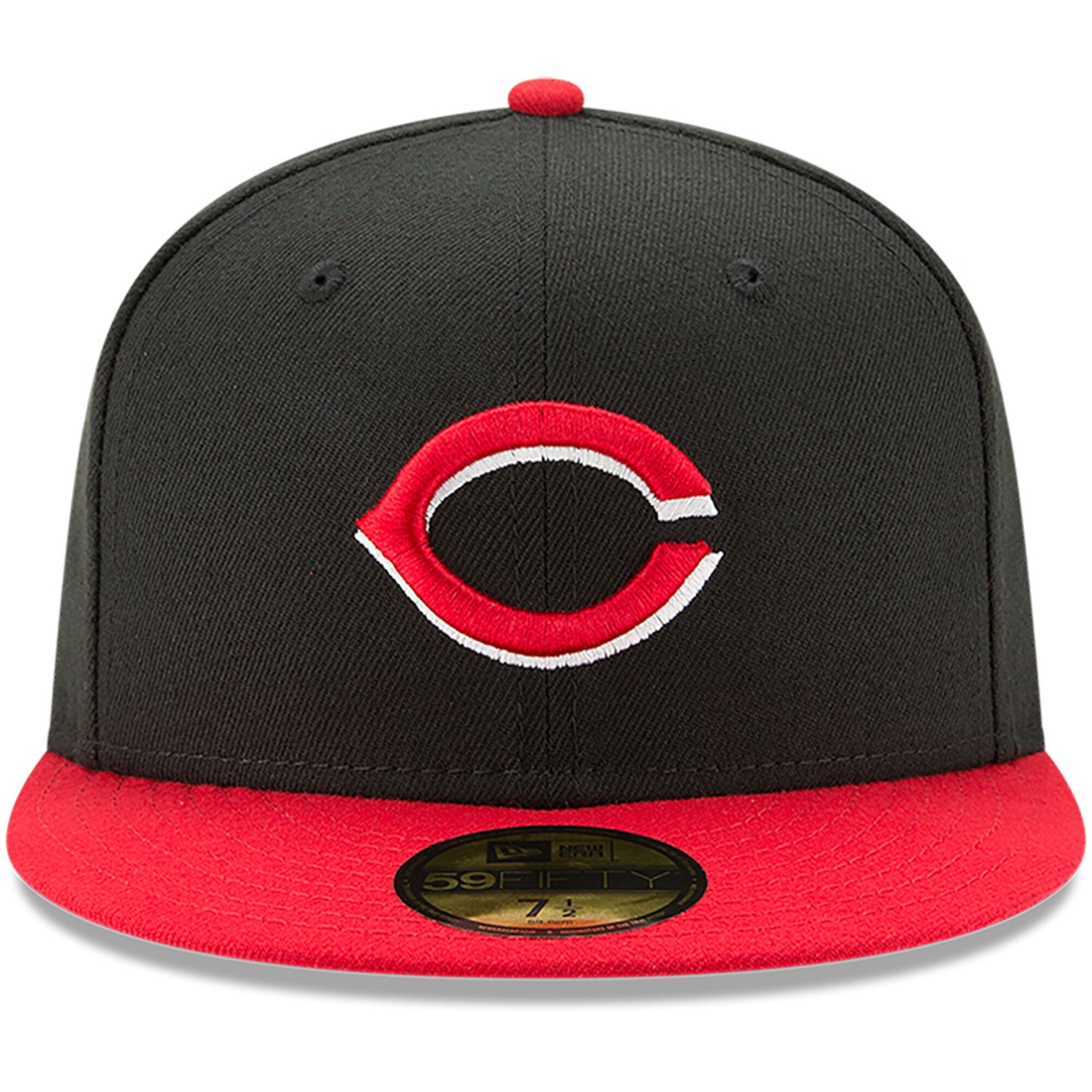 Men s Cincinnati Reds New Era Black Red Alternate Authentic Collection On-Field 59FIFTY Fitted Hat Official Team Hat Sports Fan Cap Official NFL Team