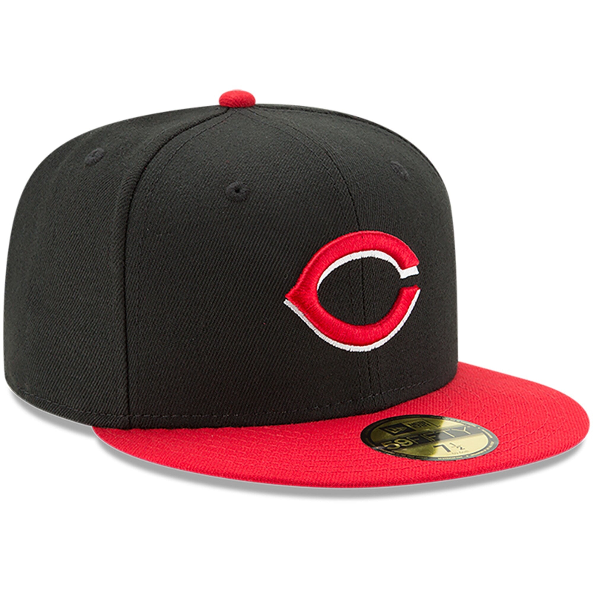 Men s Cincinnati Reds New Era Black Red Alternate Authentic Collection On-Field 59FIFTY Fitted Hat Official Team Hat Sports Fan Cap Official NFL Team