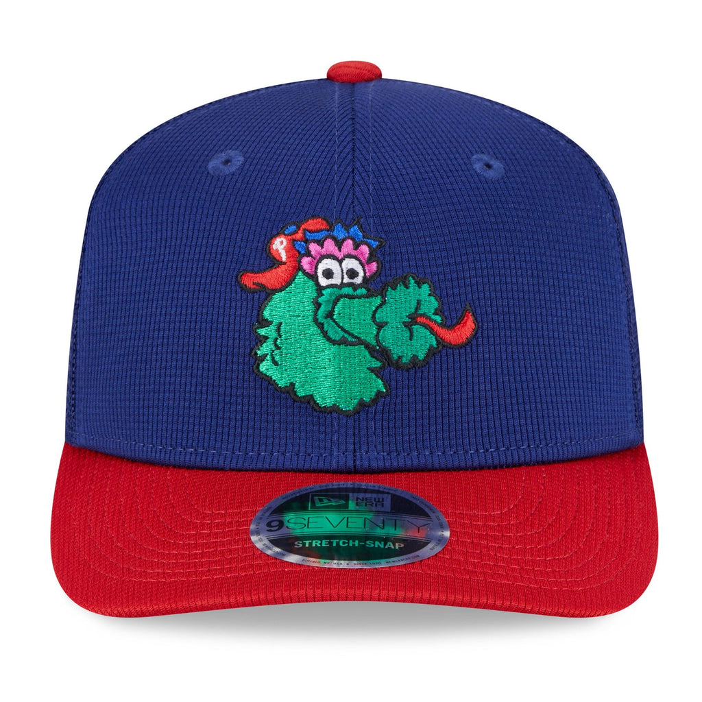 Philadelphia Phillies New Era Deep Blue Red Batting Practice 9SEVENTY Trucker Hat Official Team Hat Sports Fan Cap Official NFL Team Hat Football Fan