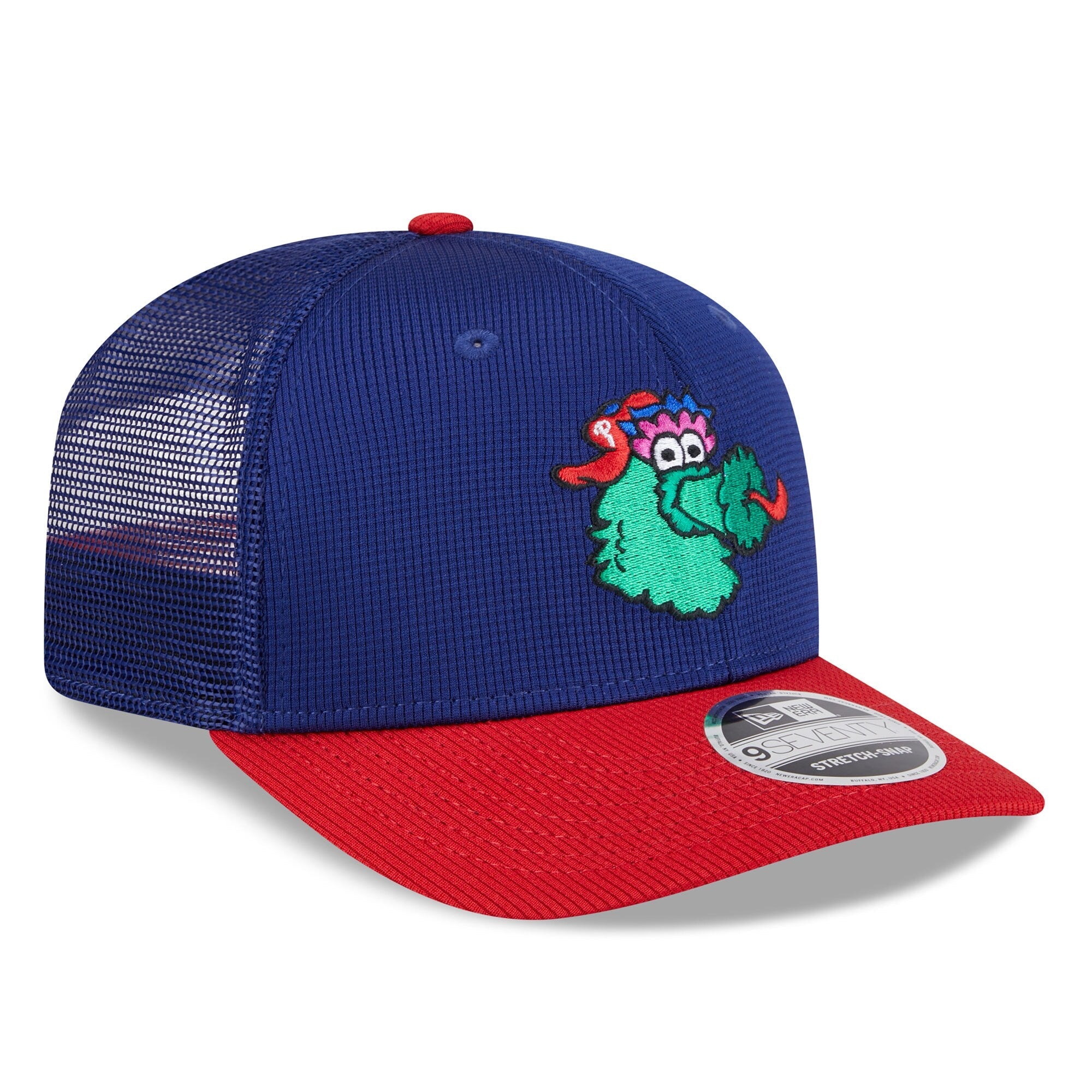 Philadelphia Phillies New Era Deep Blue Red Batting Practice 9SEVENTY Trucker Hat Official Team Hat Sports Fan Cap Official NFL Team Hat Football Fan