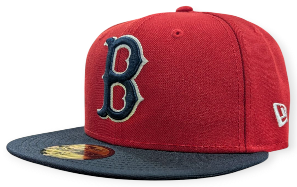 Boston Red Sox Cooperstown Collection 1975 New Era Classics 2 Tone Scarlet Red 59FIFTY Fitted Hat Official Team Hat Sports Fan Cap Official NFL Team