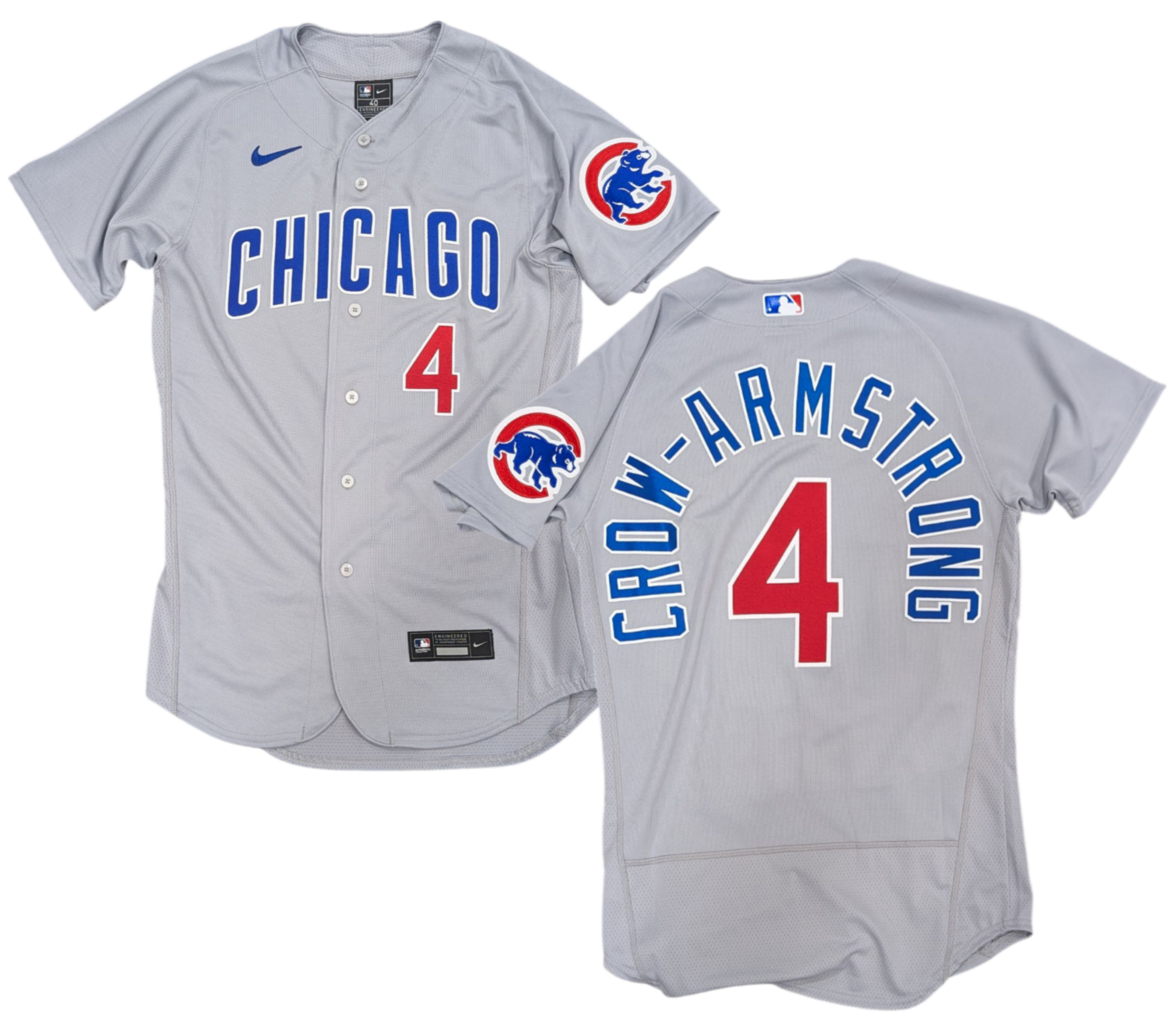 Men s Chicago Cubs Pete Crow-Armstrong Nike Road Gray Authentic Player Jersey Official Team Jersey Sports Fan Apparel Official NFL Team Jersey