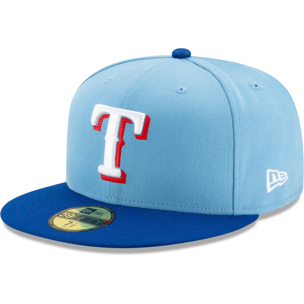 New Era Texas Rangers Light Blue Royal On-Field Authentic Collection 59FIFTY Fitted Hat Official Team Hat Sports Fan Cap Official NFL Team Hat