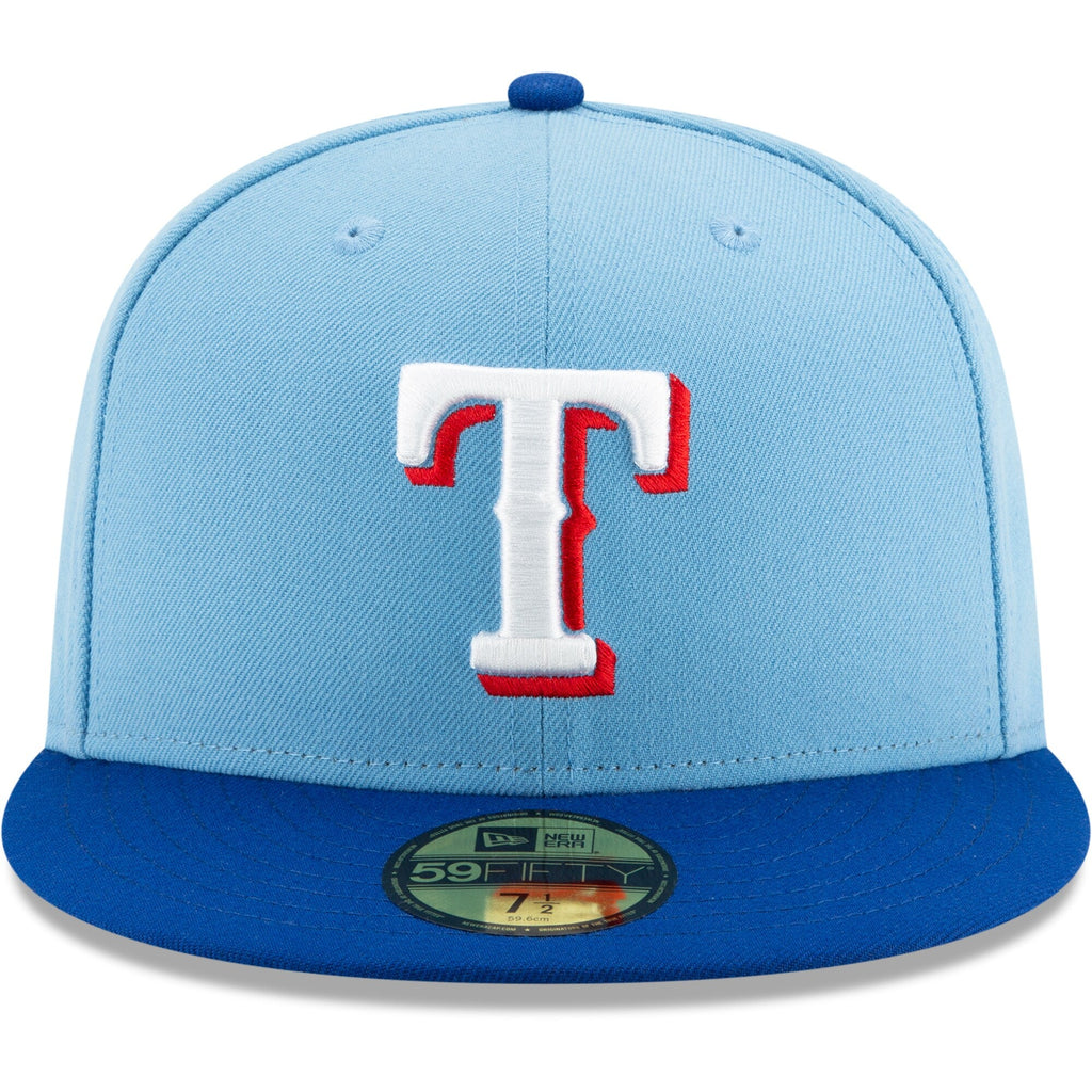 New Era Texas Rangers Light Blue Royal On-Field Authentic Collection 59FIFTY Fitted Hat Official Team Hat Sports Fan Cap Official NFL Team Hat