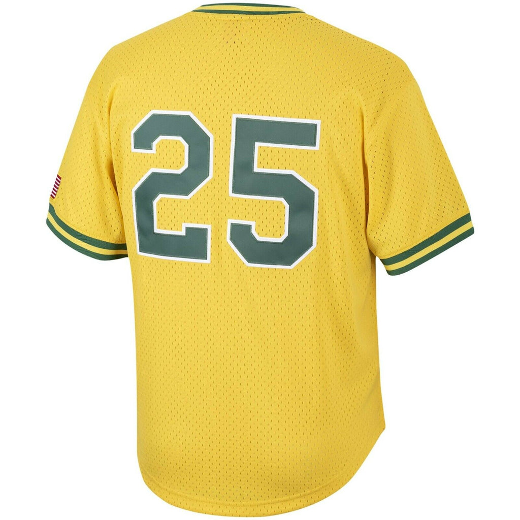 Mitchell And Ness Oakland Athletics Mark McGwire 1990 Cooperstown Collection Authentic Practice Jersey - Yellow Official Team Jersey Sports Fan