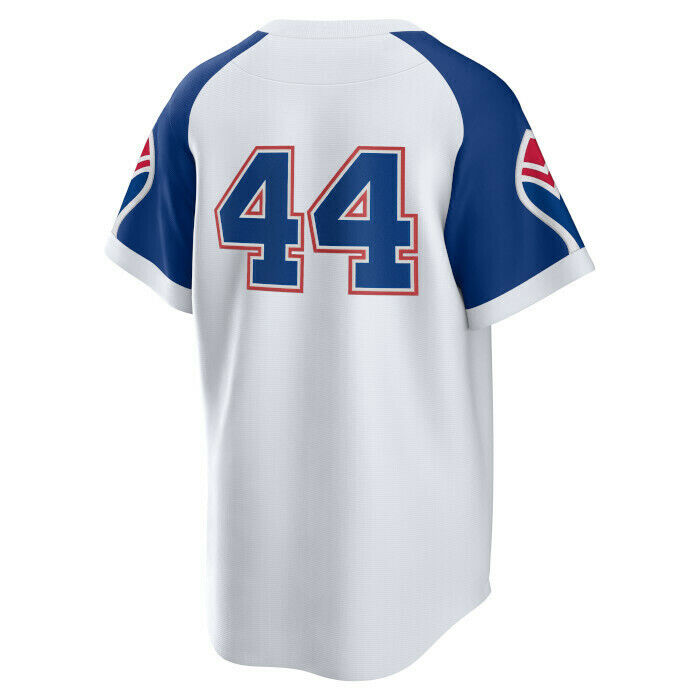 Nike Men s Atlanta Braves Hank Aaron Cooperstown Collection Home Replica Cool Base Jersey Official Team Jersey Sports Fan Apparel Official NFL Team