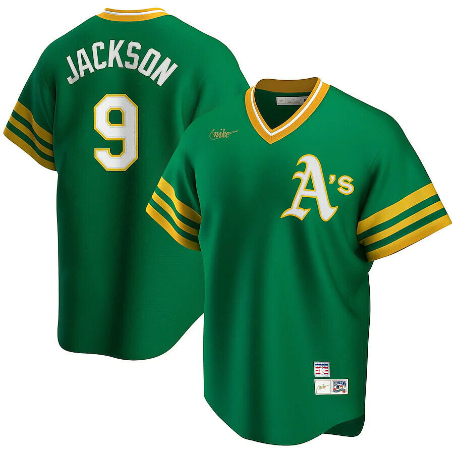 Reggie Jackson Oakland Athletics Nike Cooperstown Collection Player Jersey - Green Official Team Jersey Sports Fan Apparel Official NFL Team Jersey