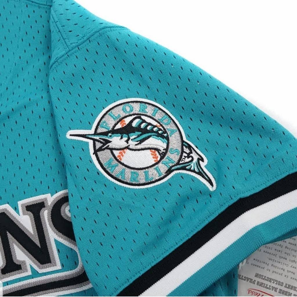 Men s Florida Marlins Andre Dawson 1995 Mitchell And Ness Teal Fashion Cooperstown Collection Mesh Batting Practice Jersey Official Team Jersey