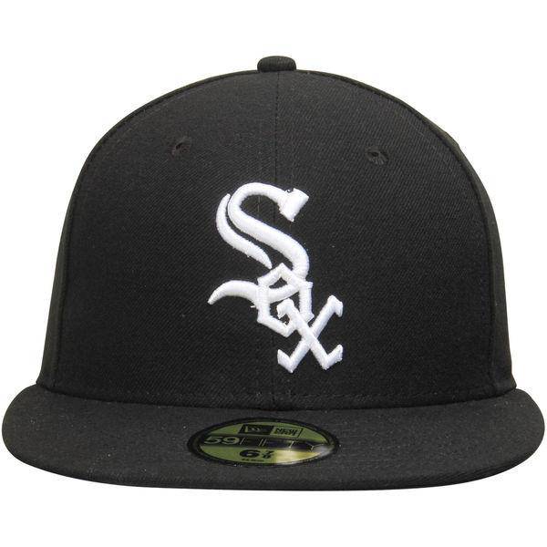 Men s Chicago White Sox New Era Black Game Authentic Collection On-Field 59FIFTY Fitted Hat Official Team Hat Sports Fan Cap Official NFL Team Hat