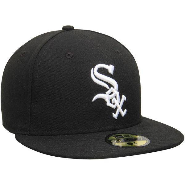 Men s Chicago White Sox New Era Black Game Authentic Collection On-Field 59FIFTY Fitted Hat Official Team Hat Sports Fan Cap Official NFL Team Hat