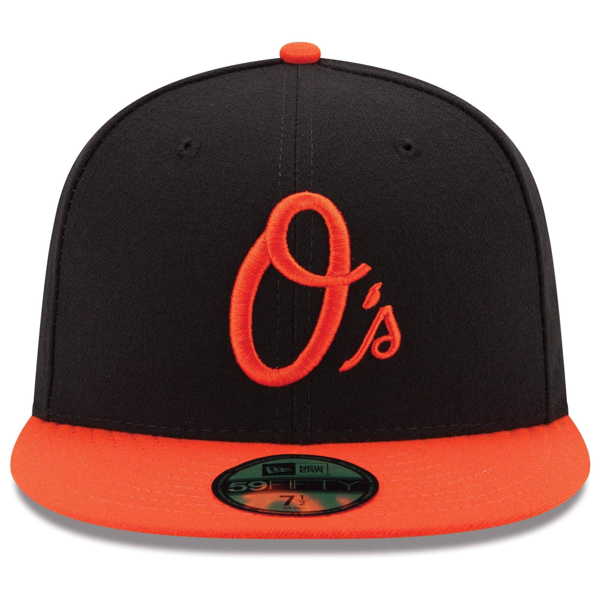Men s Baltimore Orioles New Era Black Orange Alternate Authentic Collection On Field 59FIFTY Performance Fitted Hat Official Team Hat Sports Fan Cap