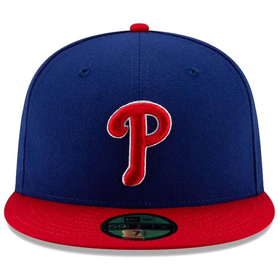 Mens New Era MLB Philadelphia Phillies Authentic On Field Alternate 59FIFTY Hat Official Team Hat Sports Fan Cap Official NFL Team Hat Football Fan