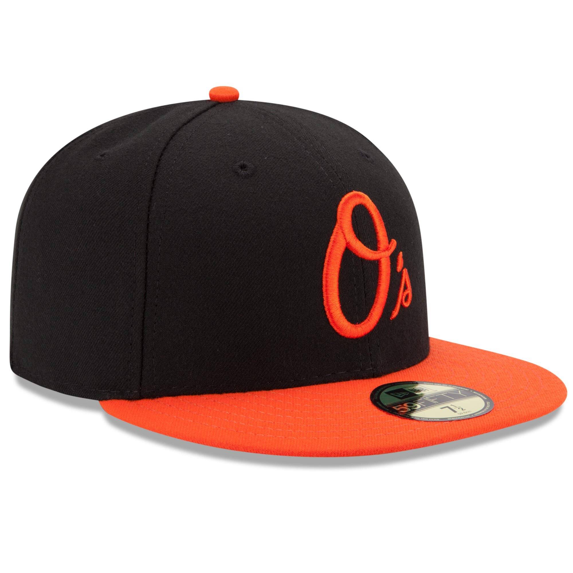 Men s Baltimore Orioles New Era Black Orange Alternate Authentic Collection On Field 59FIFTY Performance Fitted Hat Official Team Hat Sports Fan Cap