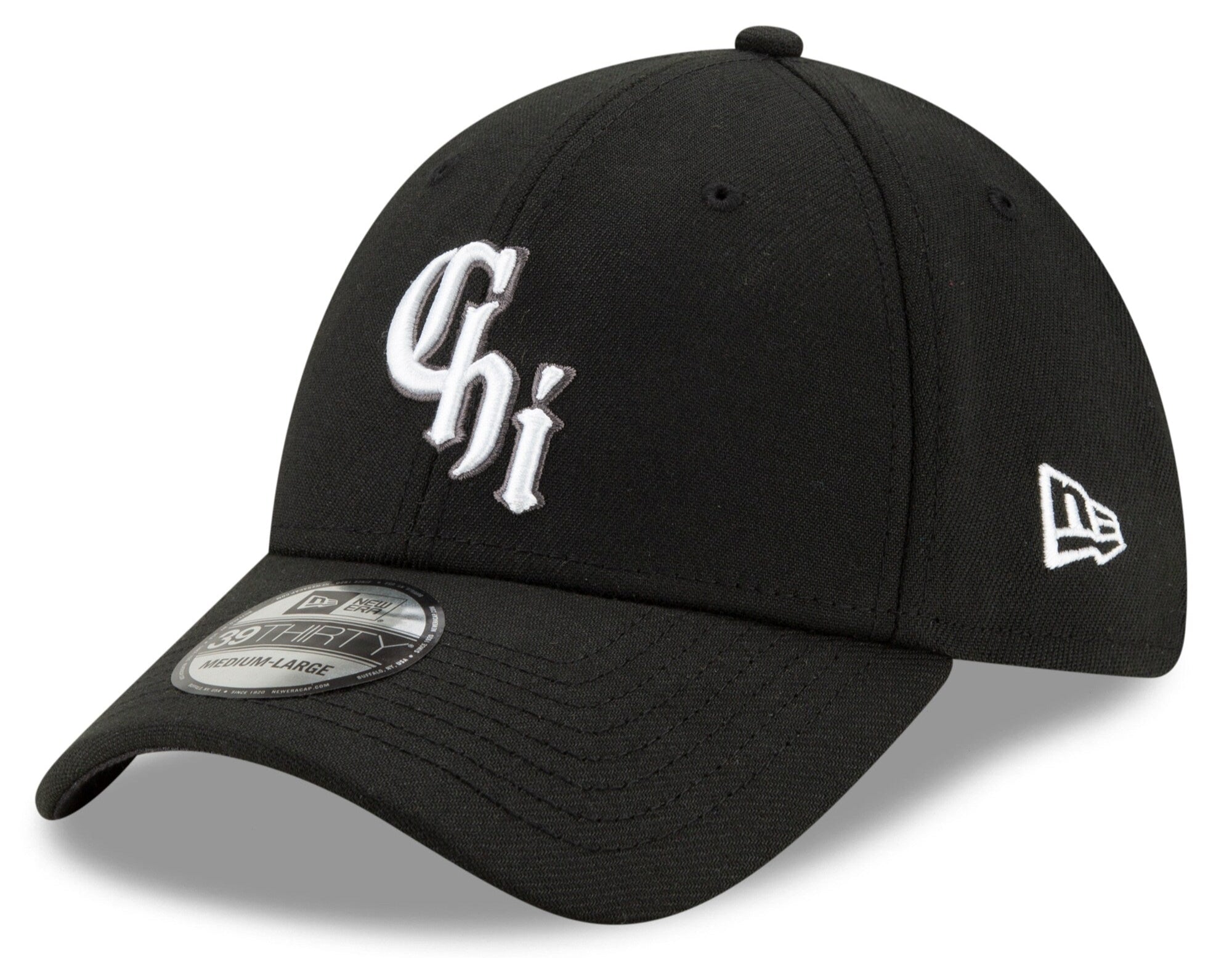 Men s Chicago White Sox New Era Black City Connect 39THIRTY Flex Hat Official Team Hat Sports Fan Cap Official NFL Team Hat Football Fan Cap