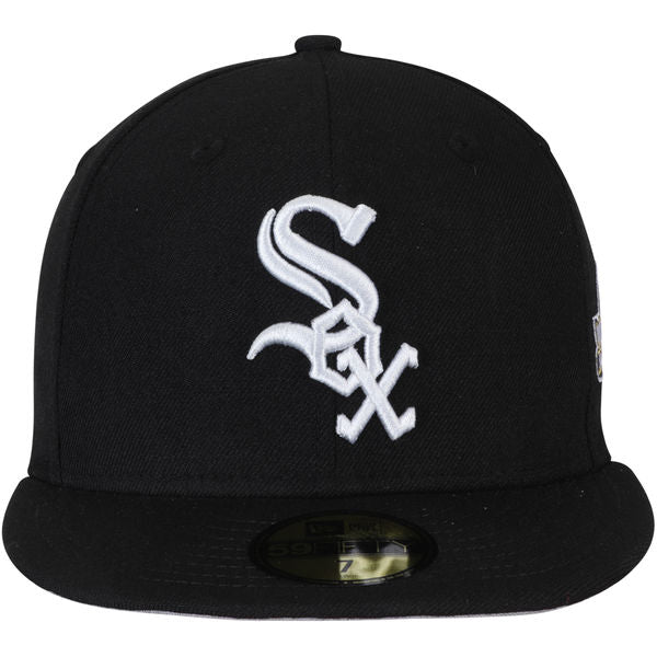 Chicago White Sox New Era 2005 World Series Wool 59FIFTY Fitted Hat - Black Official Team Hat Sports Fan Cap Official NFL Team Hat Football Fan Cap