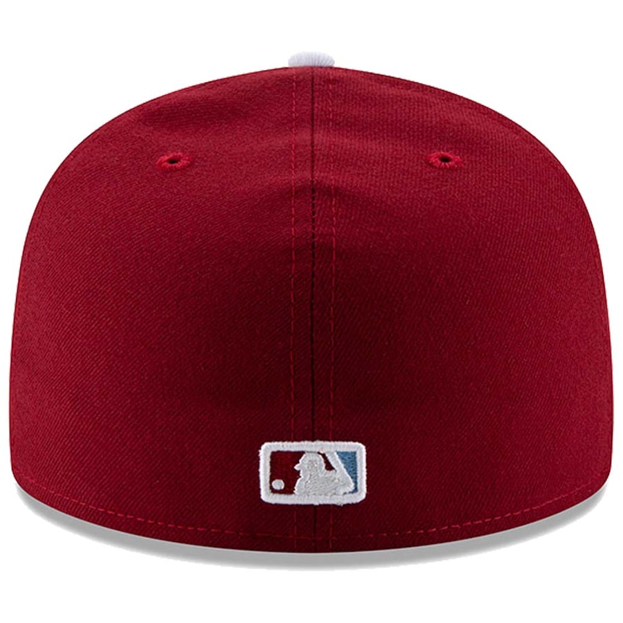 Men s Philadelphia Phillies New Era Maroon Alternate 2 Authentic Collection On-Field 59FIFTY Fitted Hat Official Team Hat Sports Fan Cap Official NFL