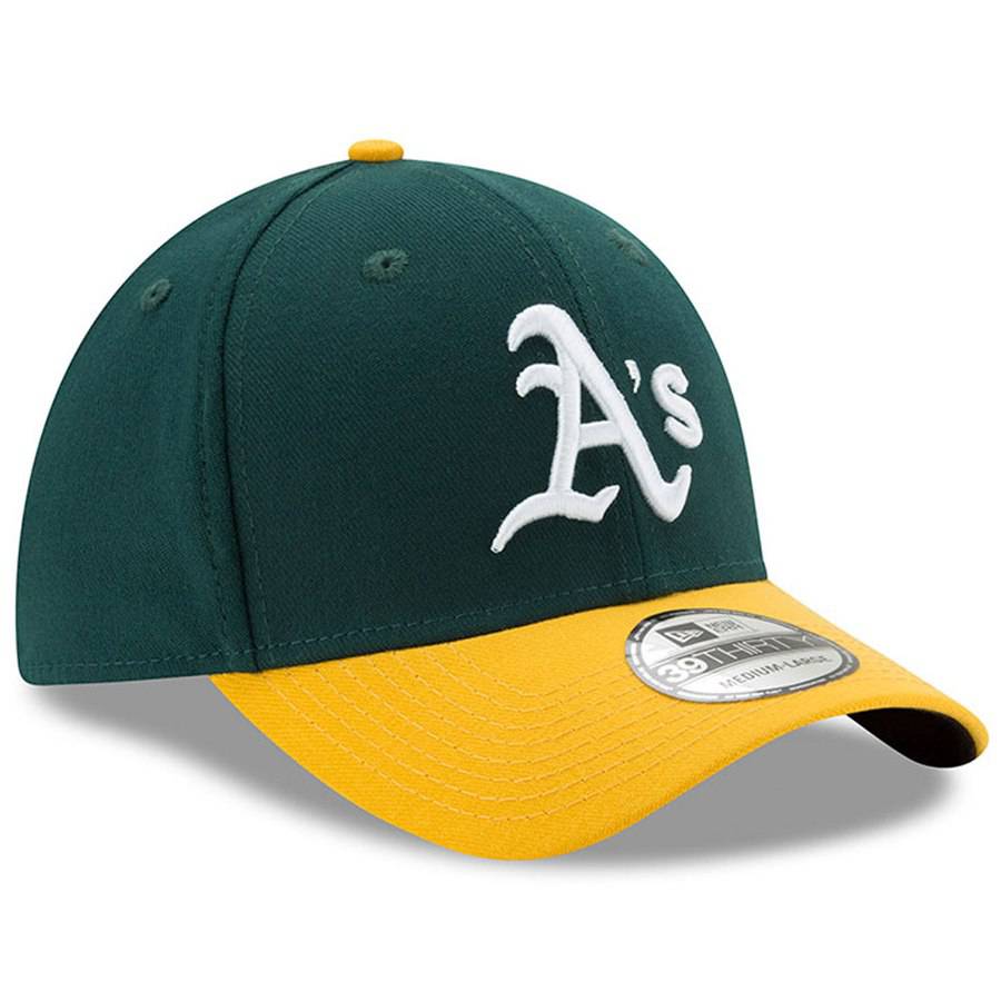 Men s Oakland Athletics New Era Green Yellow MLB Team Classic 39THIRTY Flex Hat Official Team Hat Sports Fan Cap Official NFL Team Hat Football Fan