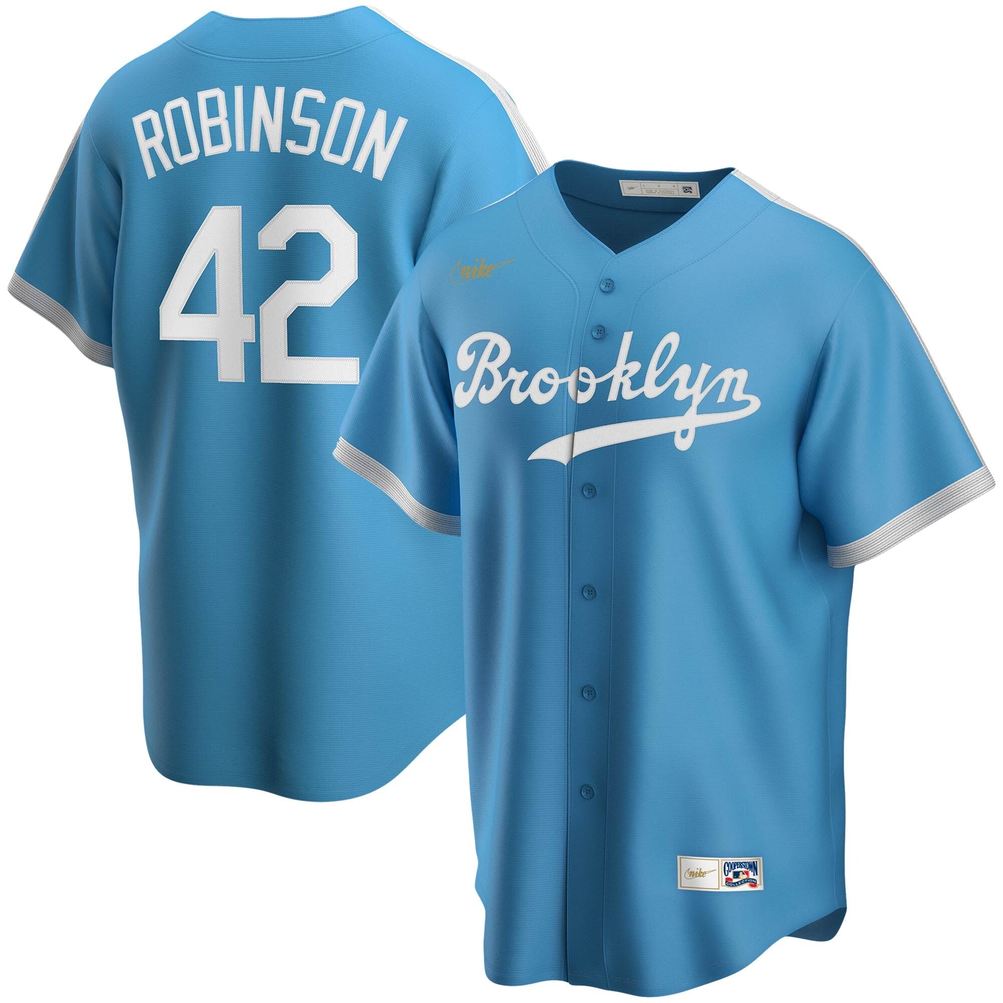 Men s Jackie Robinson Brooklyn Dodgers Nike Light Blue Alternate Cooperstown Collection Team Jersey Official Team Jersey Sports Fan Apparel Official