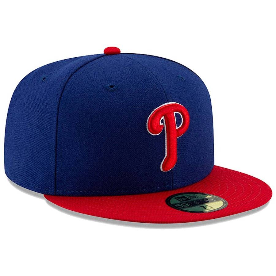 Mens New Era MLB Philadelphia Phillies Authentic On Field Alternate 59FIFTY Hat Official Team Hat Sports Fan Cap Official NFL Team Hat Football Fan