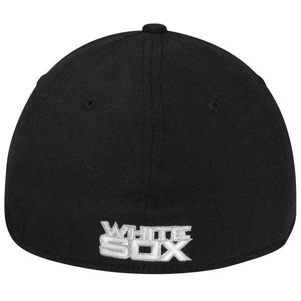 Men s Chicago White Sox New Era Black MLB Team Classic 39THIRTY Flex Hat Official Team Hat Sports Fan Cap Official NFL Team Hat Football Fan Cap