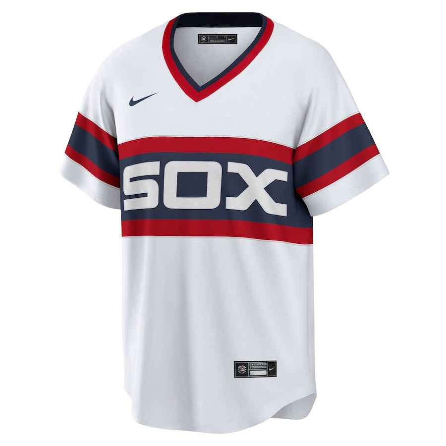 NIKE Men s Ozzie Guillen Chicago White Sox 1983 Home White Premium Lettering Replica Jersey Official Team Jersey Sports Fan Apparel Official NFL Team