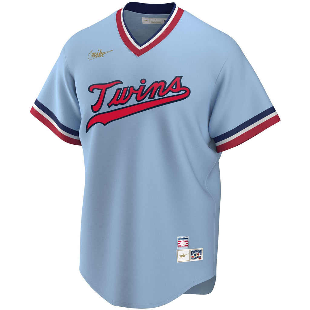 Men s Nike Rod Carew Blue Cooperstown Collection Player Jersey Official Team Jersey Sports Fan Apparel Official NFL Team Jersey Football Fan Apparel