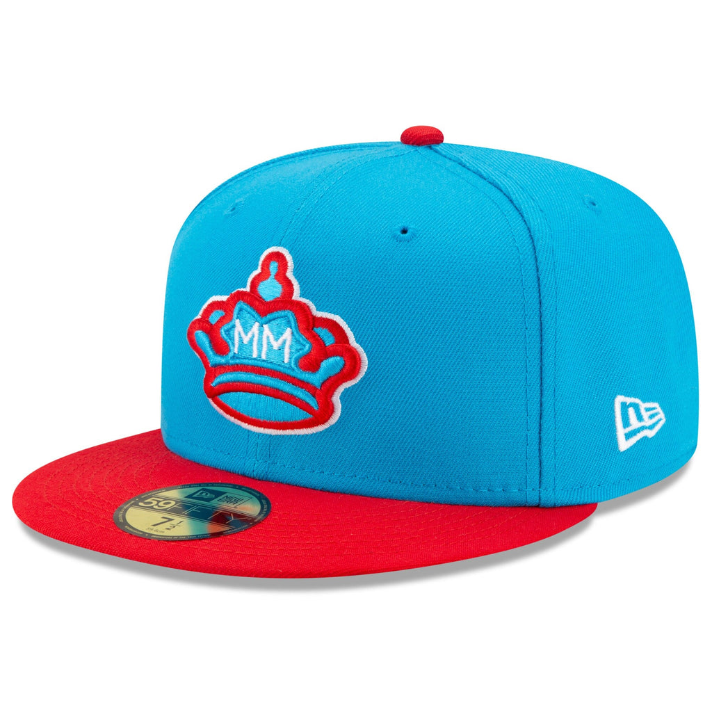 Men s Miami Marlins New Era Blue Red 2021 City Connect 59FIFTY Fitted Hat Official Team Hat Sports Fan Cap Official NFL Team Hat Football Fan Cap