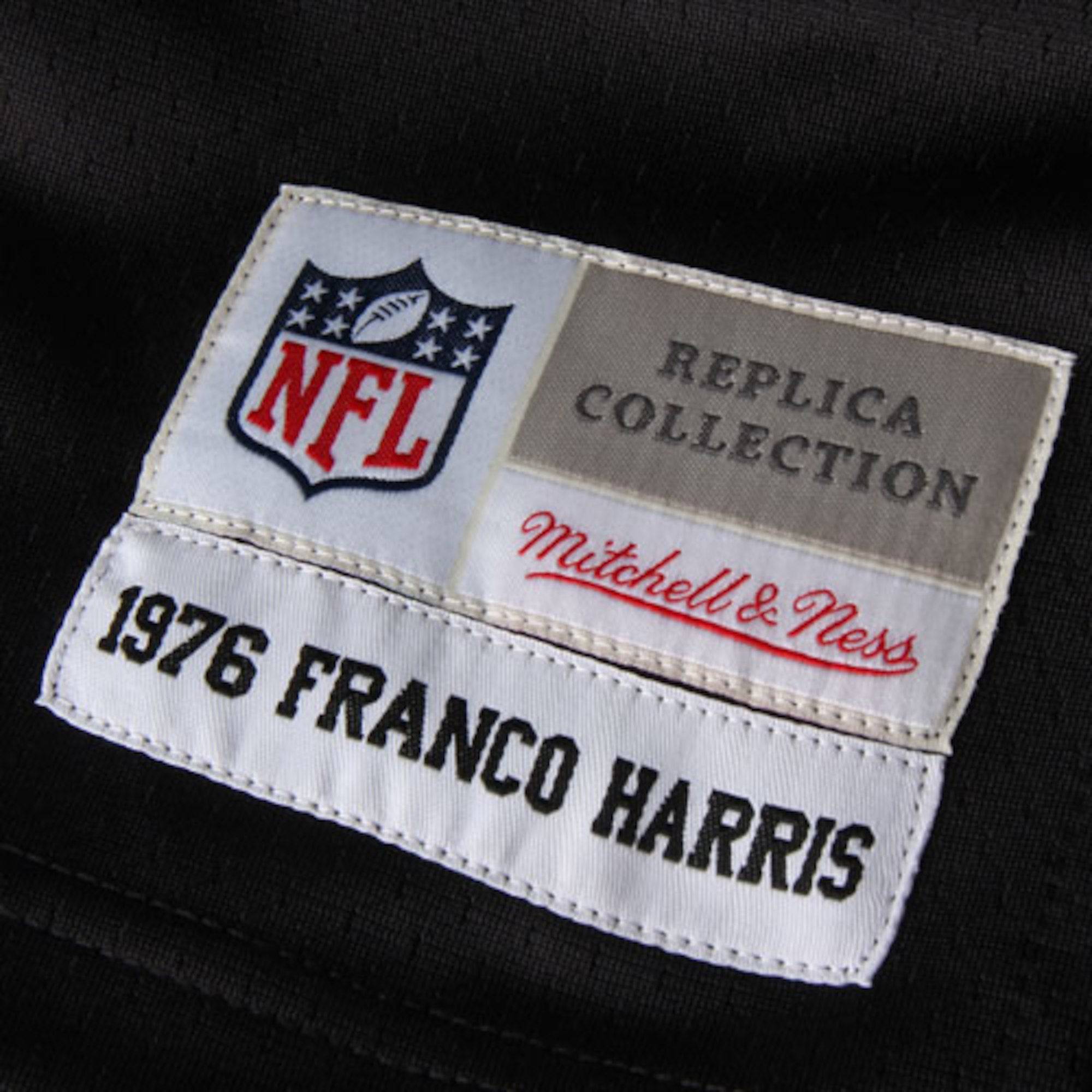 Men's Pittsburgh Steelers Franco Harris Mitchell & Ness Black Retired Player Replica Jersey