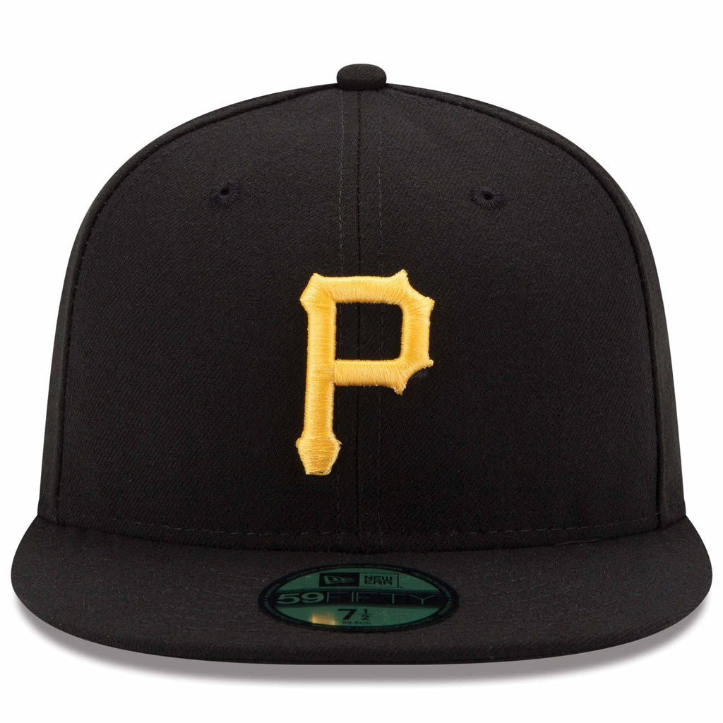 Men s Pittsburgh Pirates New Era Black Game Authentic Collection On-Field 59FIFTY Fitted Hat Official Team Hat Sports Fan Cap Official NFL Team Hat