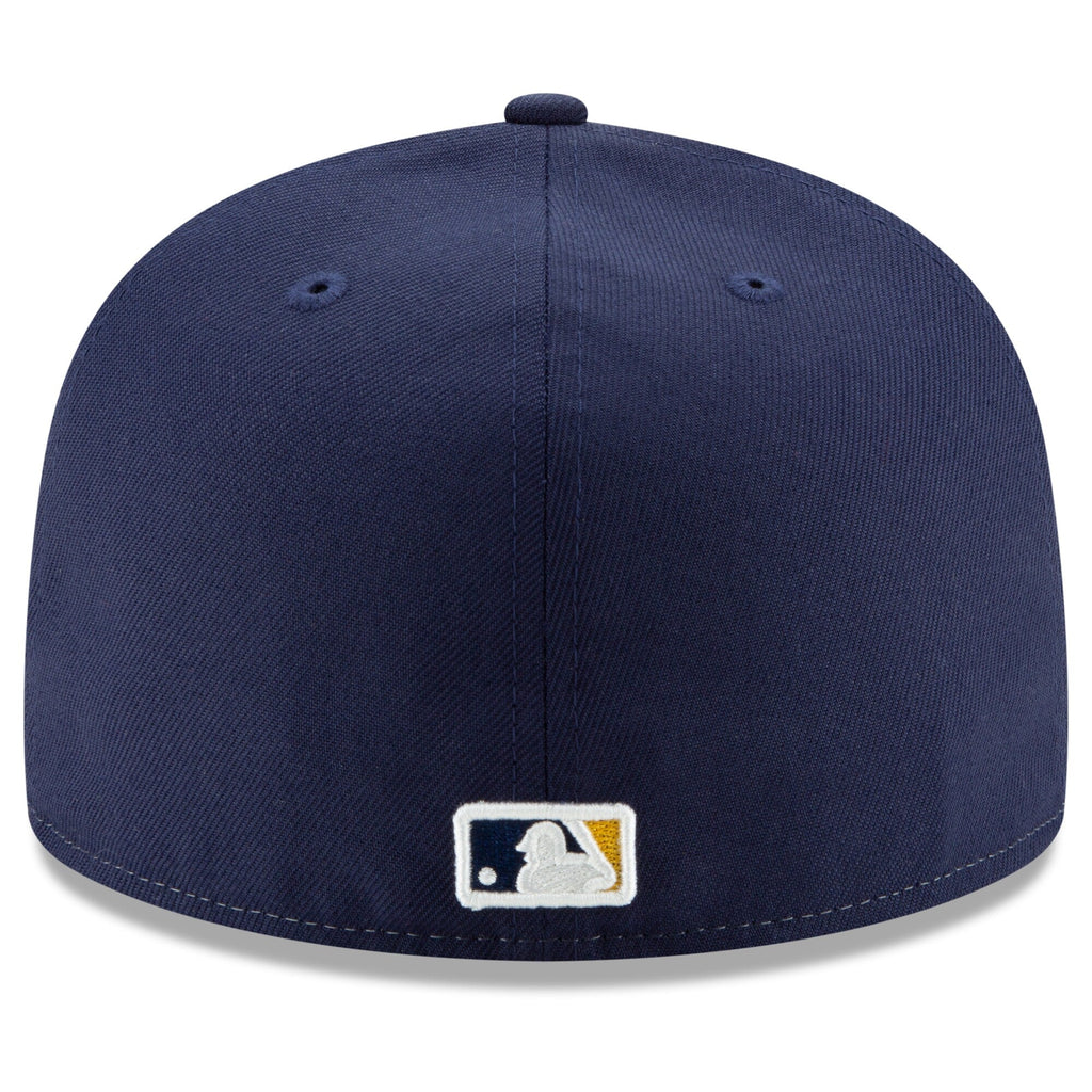 Men s Milwaukee Brewers New Era Navy Yellow Alternate Authentic Collection On-Field 59FIFTY Fitted Hat Official Team Hat Sports Fan Cap Official NFL