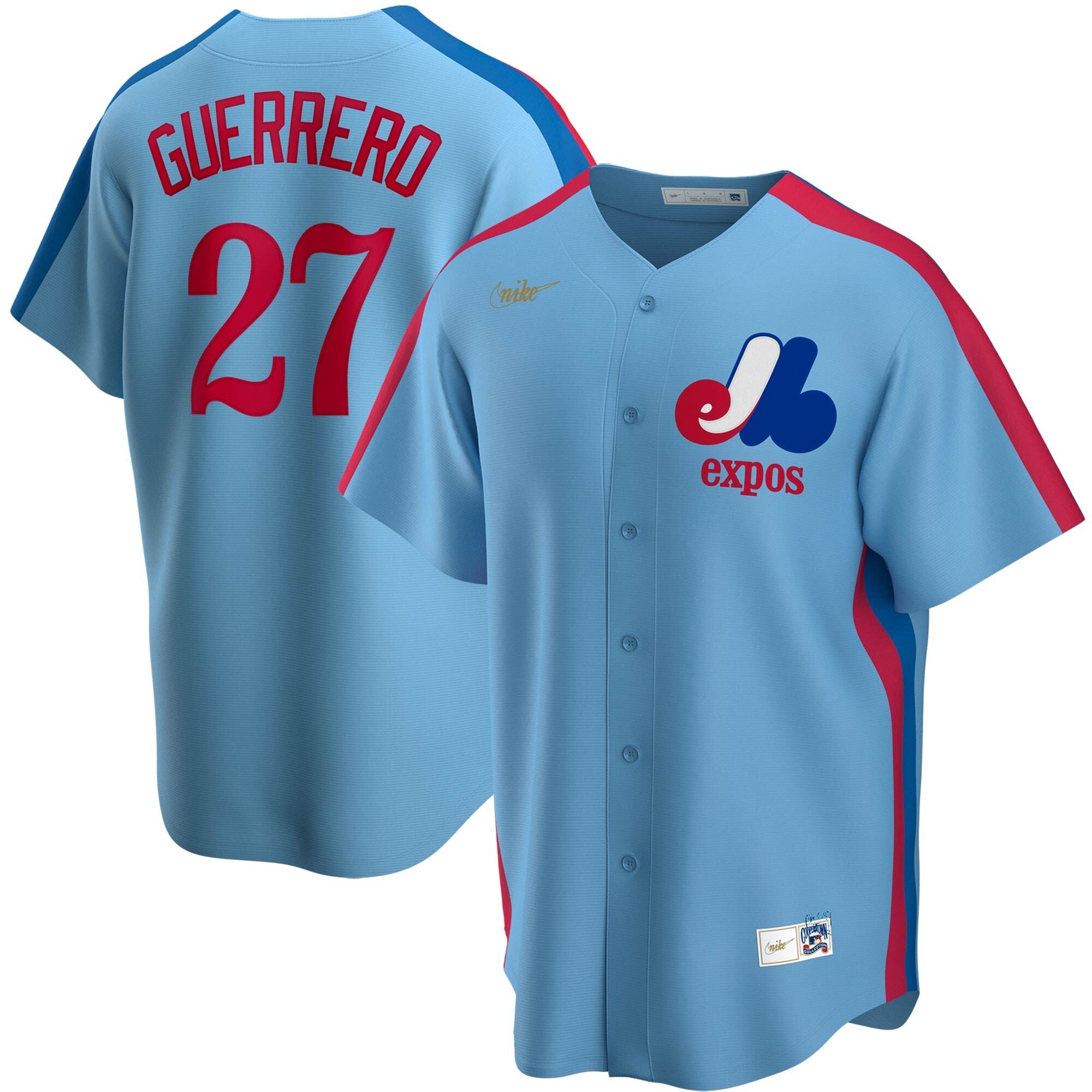 Men s Montreal Expos Vladimir Guerrero Nike Light Blue Road Cooperstown Collection Team Jersey Official Team Jersey Sports Fan Apparel Official NFL