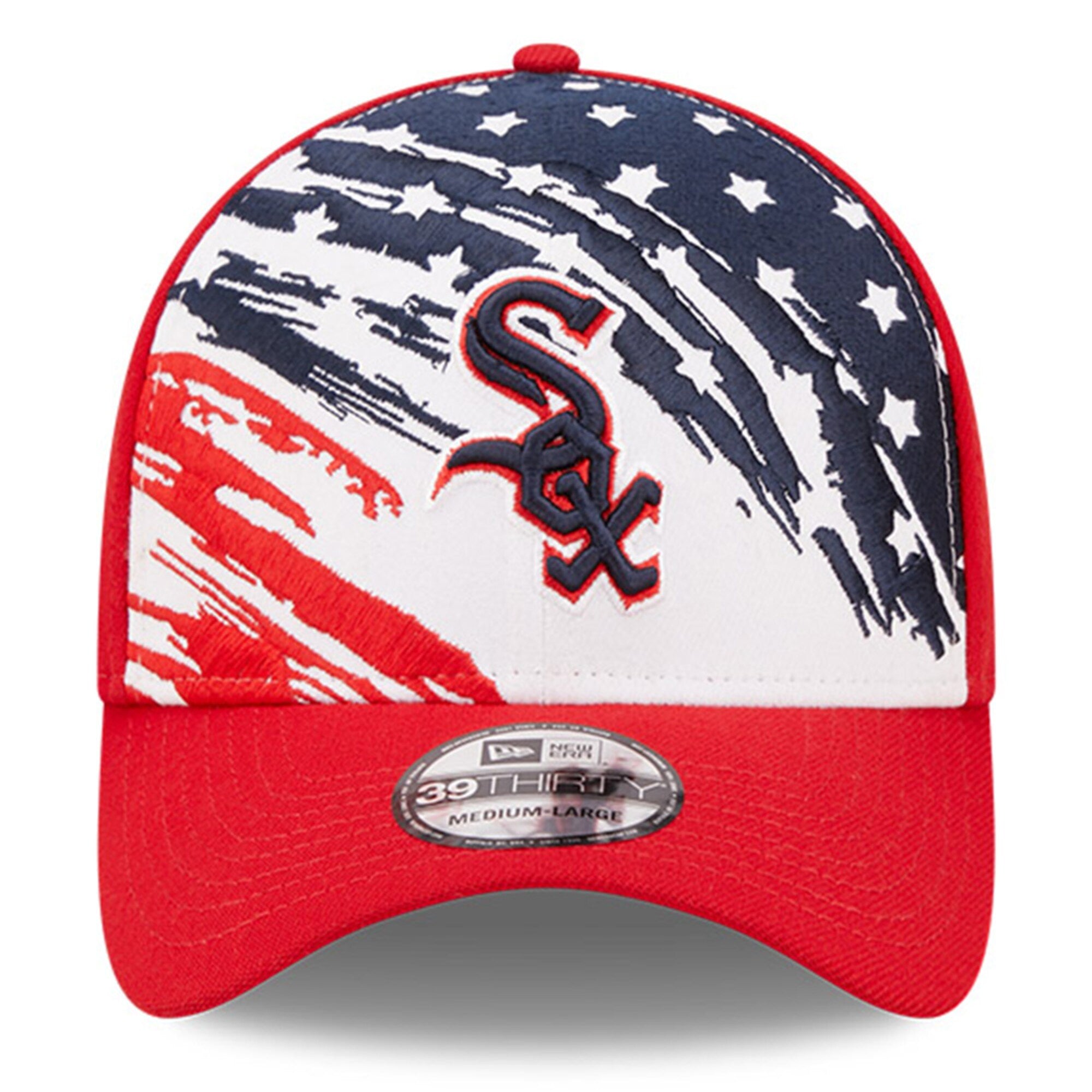 Men s Chicago White Sox New Era Red 2022 4th of July 39THIRTY Flex Hat Official Team Hat Sports Fan Cap Official NFL Team Hat Football Fan Cap