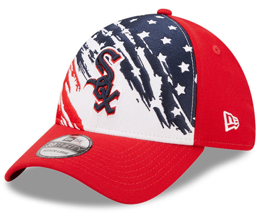 Men s Chicago White Sox New Era Red 2022 4th of July 39THIRTY Flex Hat Official Team Hat Sports Fan Cap Official NFL Team Hat Football Fan Cap
