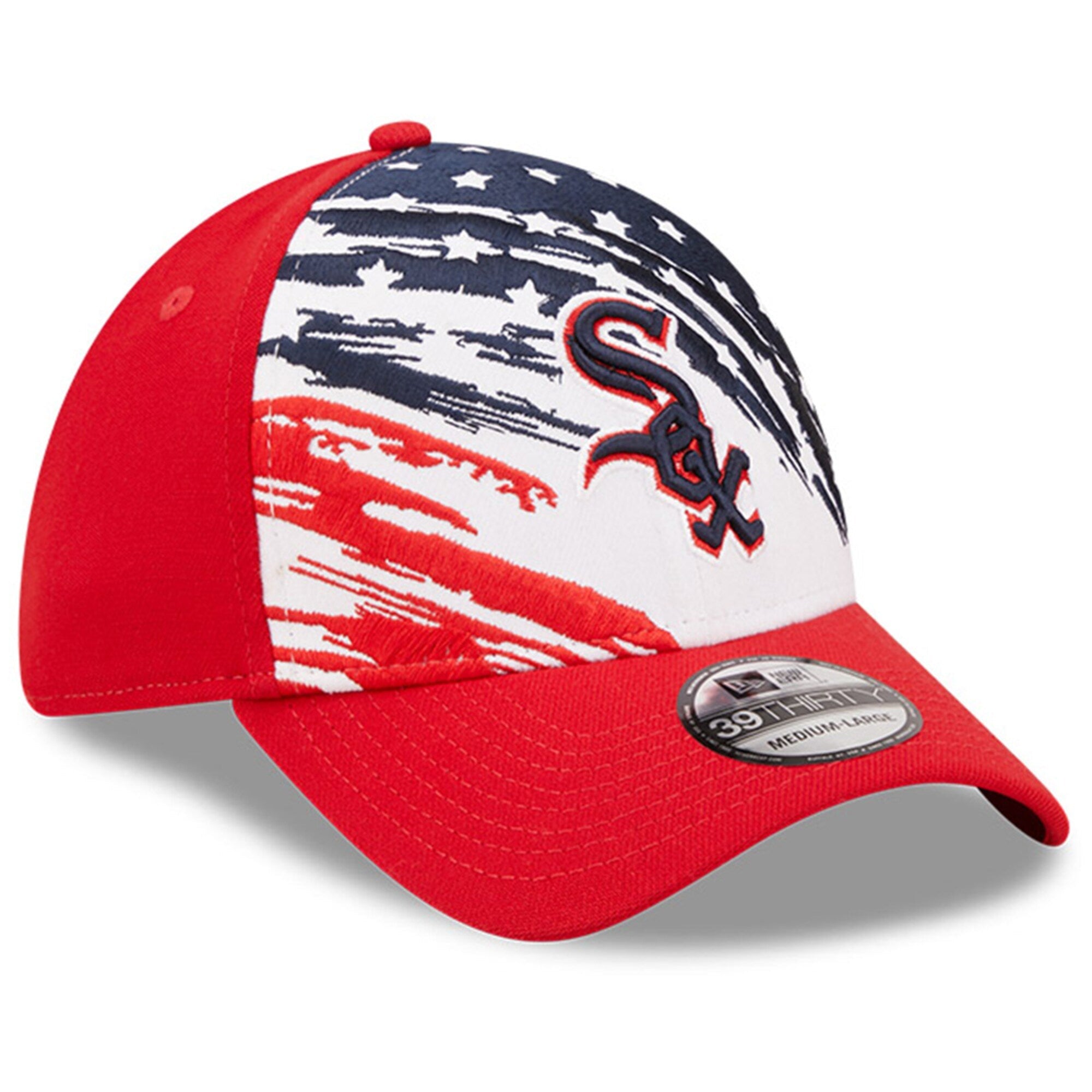 Men s Chicago White Sox New Era Red 2022 4th of July 39THIRTY Flex Hat Official Team Hat Sports Fan Cap Official NFL Team Hat Football Fan Cap